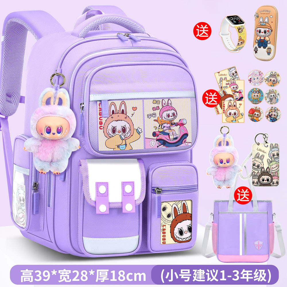 Labubu backpack - new 2026 model for elementary school students (grades 1-6). lightweight, spine-protecting, and load-reducing design for boys and girls