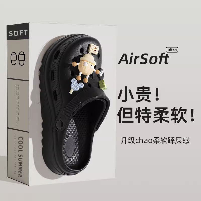 2025 new women's platform clogs: summer outdoor anti-slip, odor-resistant, beach-friendly, cloud-like comfort sandals