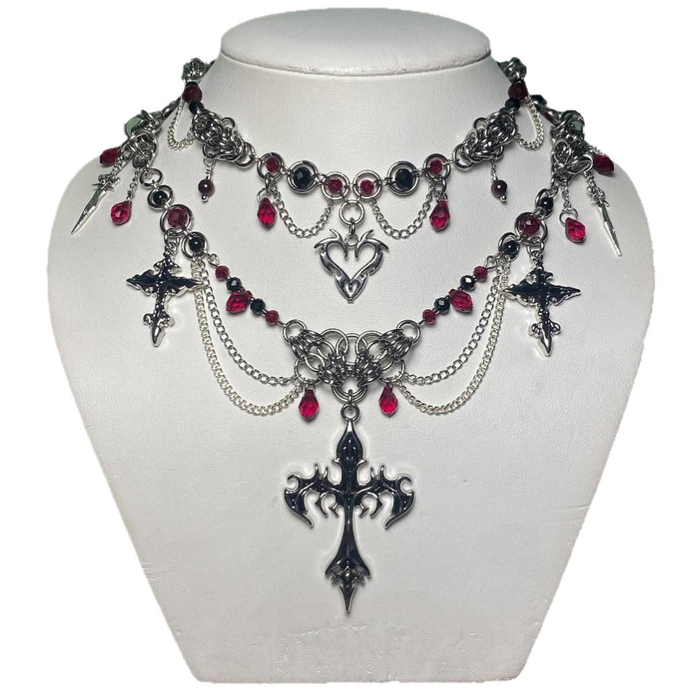 Halloween cross pendant wholesale - european & american cross-border necklace, light luxury, high-end, royal court style layering jewelry accessories for women