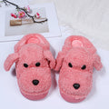 Home cotton slippers indoor winter heel cover couple cute cartoon women's heattechfleece-lined flats slippers fall and winter
