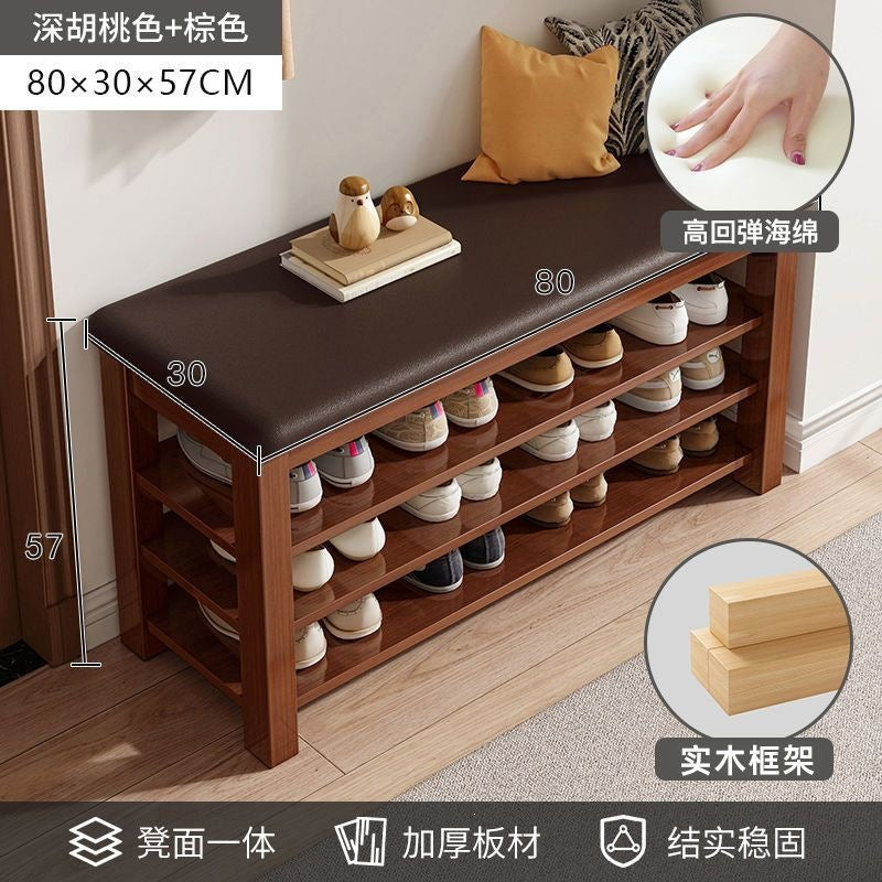Solid wood leg shoe changing stool for home door can sit storage scandinaviancasual shoe stool small apartment entrance stool