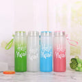 Portable colorful tumbler gradient glass cup frosted gift promotional water bottle custom logo printing