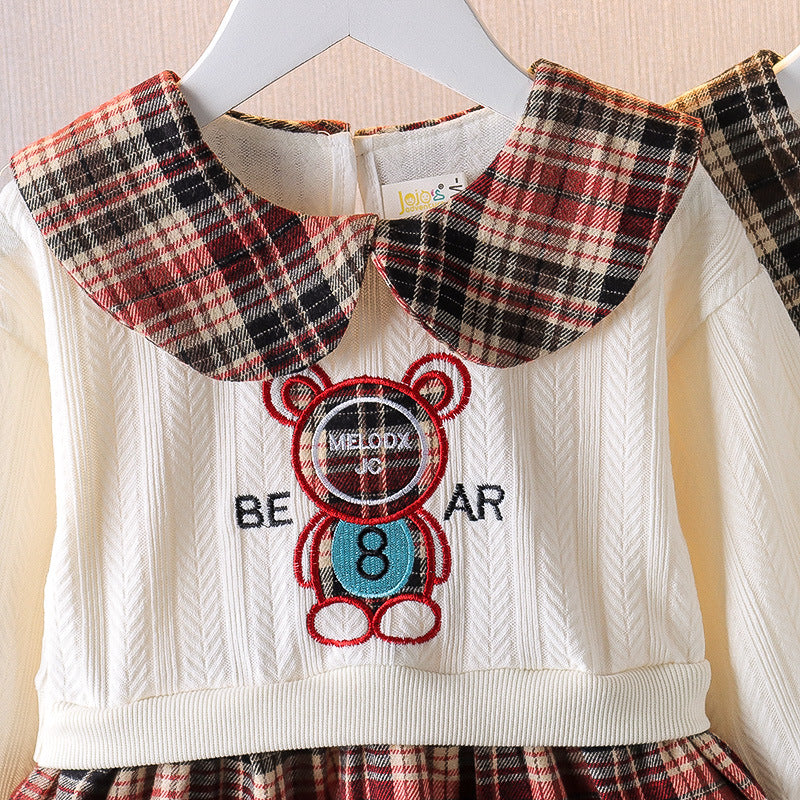 Girls' preppy plaid dress - stylish autumn/winter princess dress for baby girls - korean fashionable autumn outfit