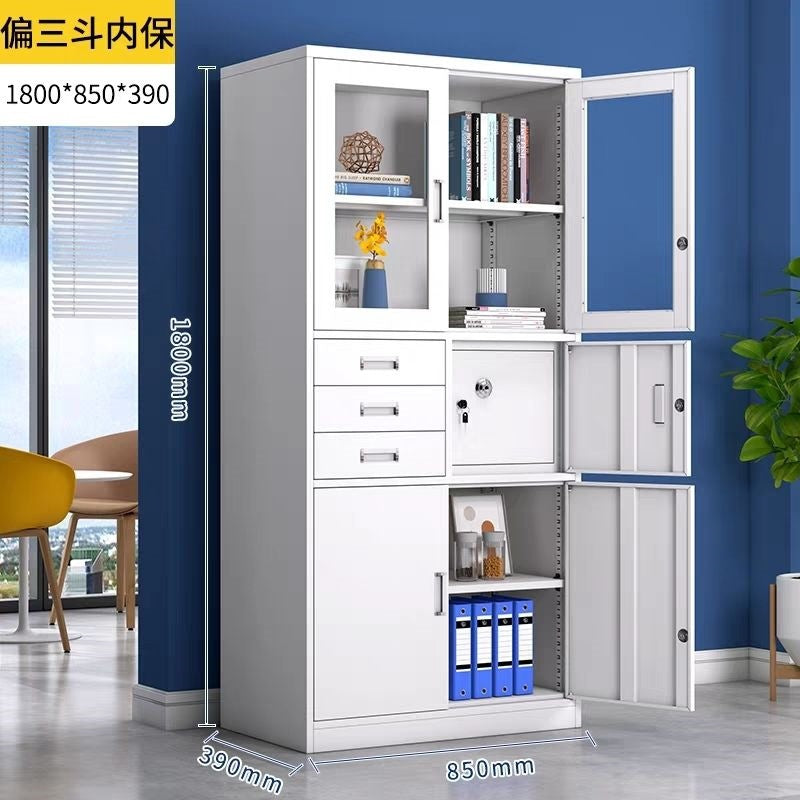 Office filing cabinet, metal cabinet, low cabinet, financial information file cabinet, floor-standing lockable storage cabinet, computer desk side cabinet
