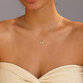 new fashion light luxury style 26 letter heart necklace, 14k gold plated minimalist versatile women's necklace