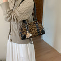 2025 new autumn/winter retro leopard print tote bag - versatile underarm bag, high-end, light luxury, niche design, commuter shoulder bag