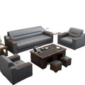 Office sofa business vip reception lounge office sofa genuine leather sofa office sofa coffee table set