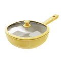 New arrivalpopular square wok wiji titanium non-stick wok for home lightweight small wok milk yellow food supplement pot wholesale