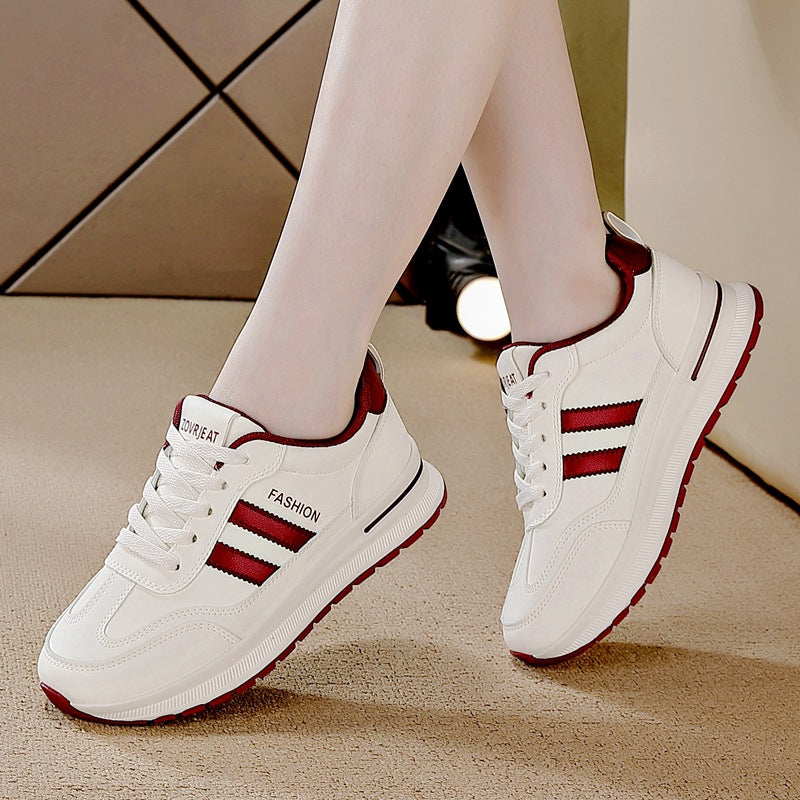 plus size lightweight athletic shoes for women, new spring/autumn soft sole eva sneakers, anti-slip leather casual running shoes