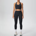 New halter neck backless sports bra set - cloud-soft compression high-waisted butt-lifting yoga outfit - quick-dry running & fitness apparel