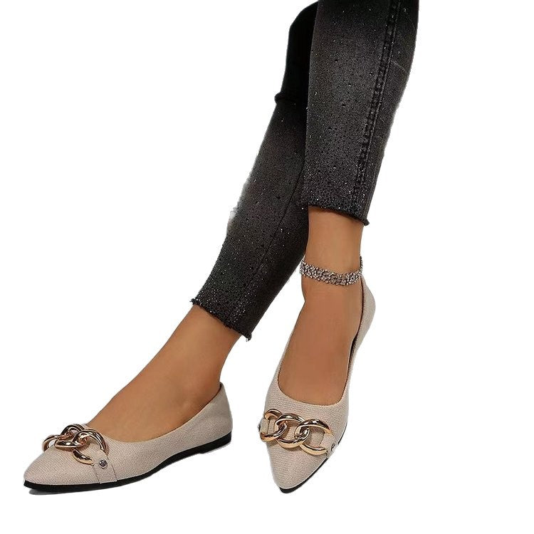 Exportplus size pointed toe flats women's flats shoes spring & fallnew arrival fairy shoes easiest for matchflats soft leather soft bottom doudou shoes