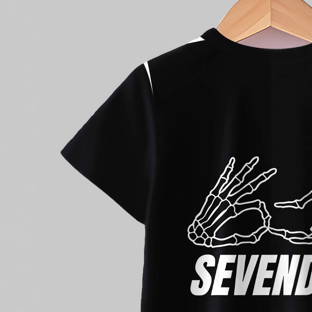 "stylish digital 67 print," perfect for summer wear, boys' outdoor sports t-shirt set