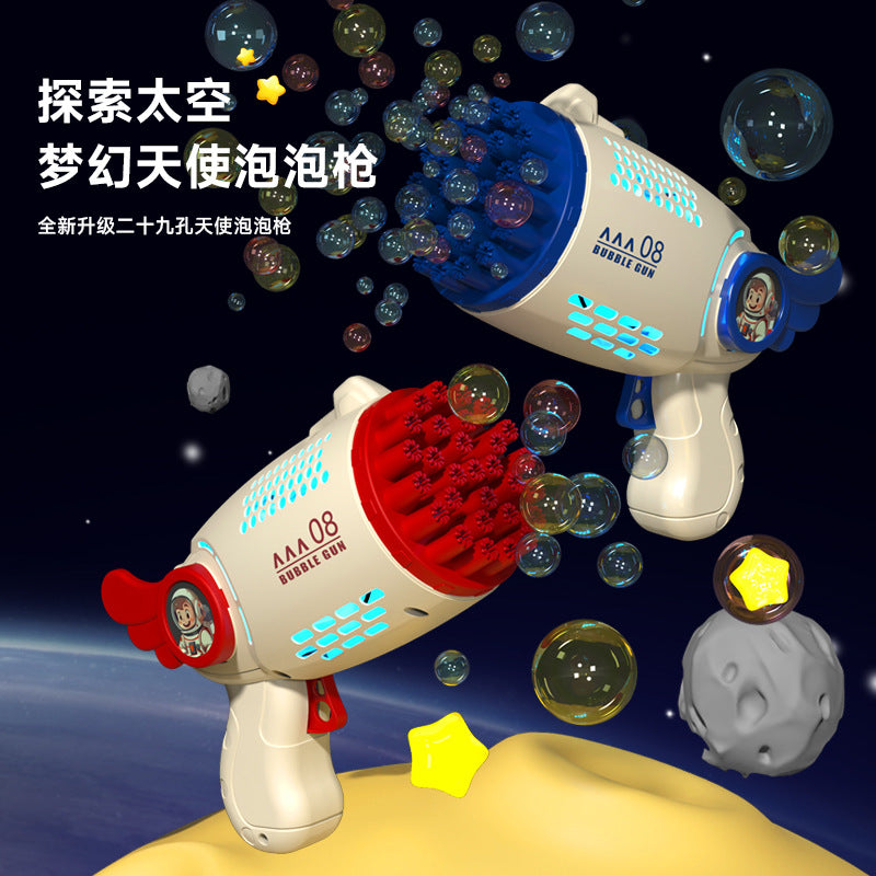 29-hole popular astronaut bubble gun handheld gatling bubble machine electric children's toy street stall wholesale