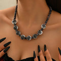 Halloween necklace bracelet wholesale cross-border exaggerated niche dark style trendy bat pumpkin eyes beaded bracelet