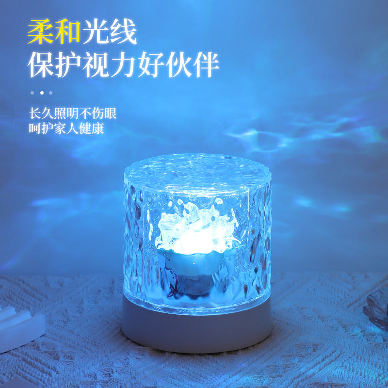 Atmosphere lamp, atmosphere night light, gift, bedroom bedside lamp, flame table lamp, rotating starry sky projection lamp, led lamp