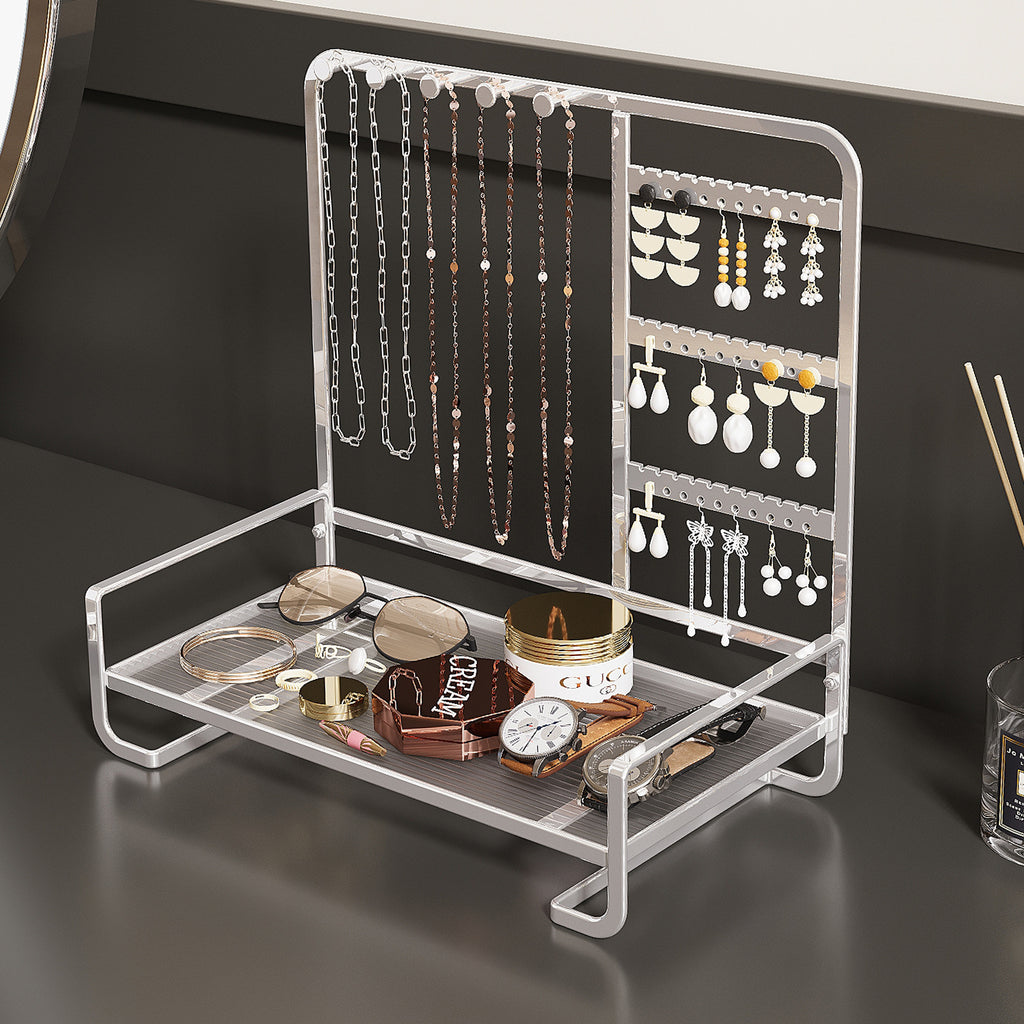 Cross-border jewelry display stand, jewelry storage rack, necklace, bracelet rack, wrought iron ring tray, earrings, earrings, hanger.