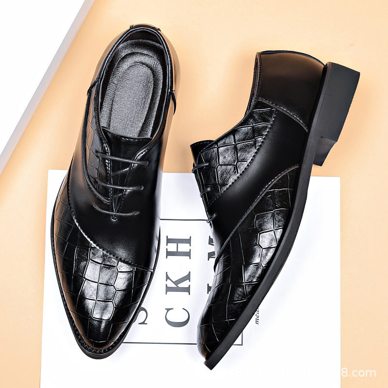 2024 plus size leather shoes for men, new casual business formal shoes, men's british korean style pointed toe shoes