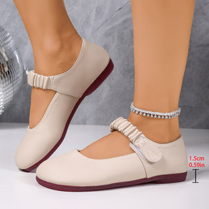 plus size soft bottom soft surface fashion beanie shoes women's new arrival casual round toe slip-on flatsflatsladieswear shoes