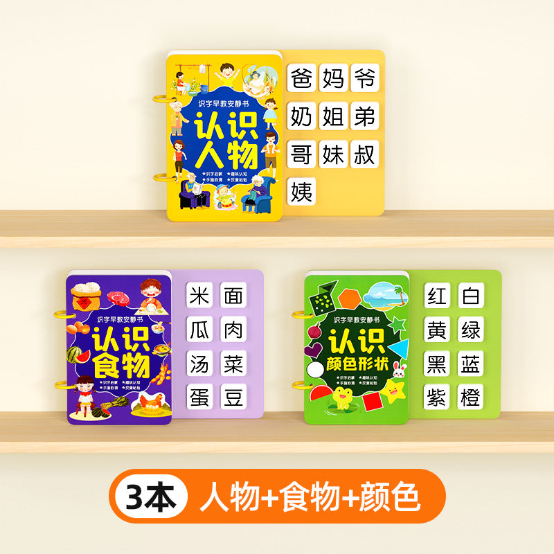 Literacy book for young children, literacy enlightenment, early education, quiet book, kidsren's number recognition cards, complete set of kindergarten baby cognition