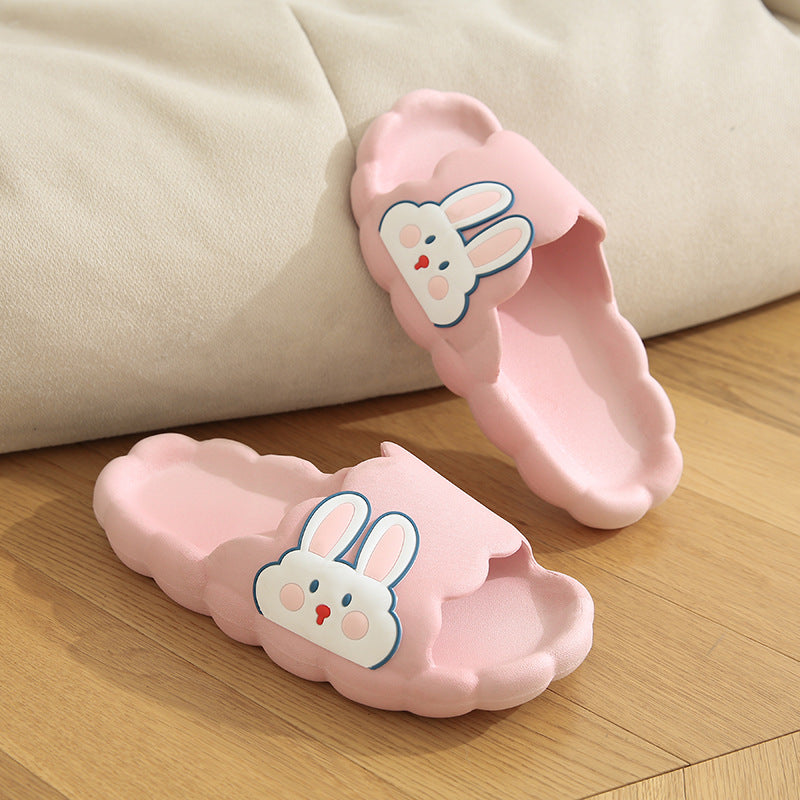 Cute rabbit slippers women's summer stomping on shit soft thick sole girl heart non-slip home bath student dormitory sandals women