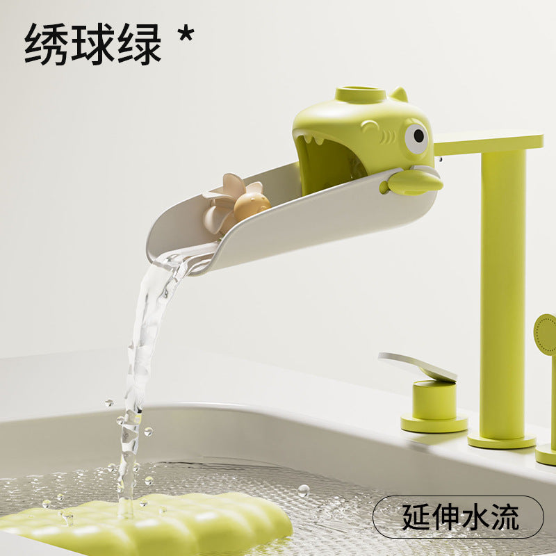 Shield dad kids faucet extender baby hand wash cartoon silicone long extension splash-proof handy gadget nozzle