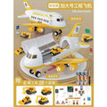 Oversized construction plane with 4 alloy cars + road signs [battery operated]