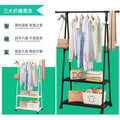 Simple coat rack floor-standing bedroom clothes rack movable thickened clothes drying rod small for home storage rack strong