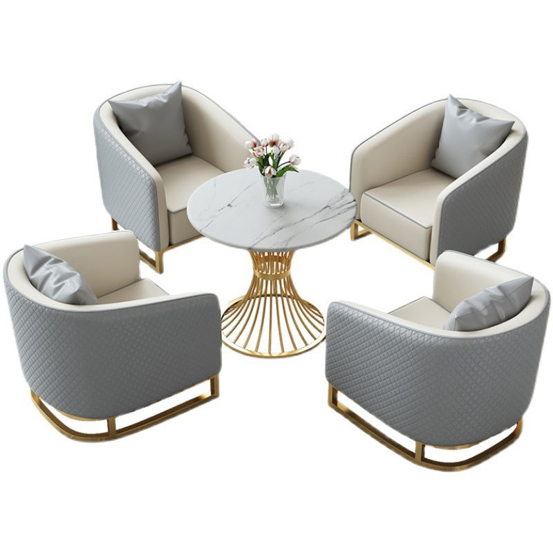 Luxury hotel lobby meeting table and chair set, sales office sofa, business reception area, rest area - one table with four chairs