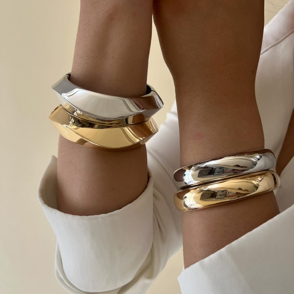 Women's bracelet wholesale fashion cross-border autumn and winter jewelry smooth spring opening irregular high-end plain circle bracelet