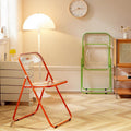 Casual foldable chair transparent crystal photo chair scandinavian acrylic fashion popular makeup stool backrest dining chair