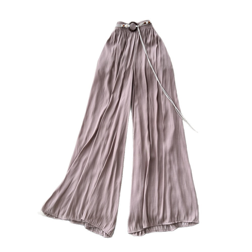 K-stylecasualhigh waistelegantloose pants women's work clothing lazy style drapedloose flesh-covering elastic waistcasualpants