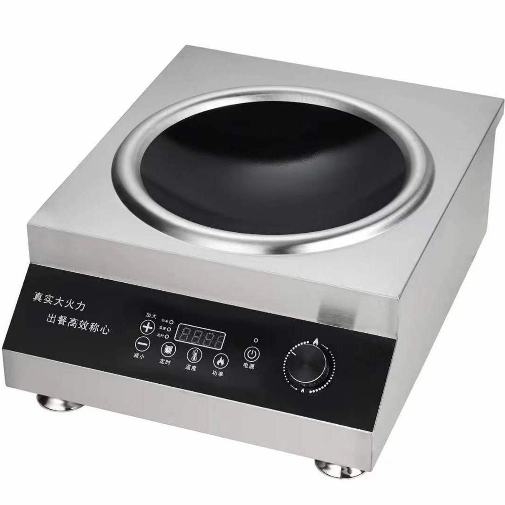 Commercial induction cooker 6000 high power canteen oil boiling stir-fry braised milk tea for home flat concave stir-fry stove pot cross-border