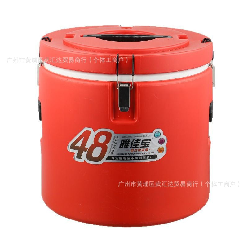 Insulated bucket commercial canteen rice bucket 304 stainless steel large capacity insulated soup porridge bucket ice powder stall milk tea bucket
