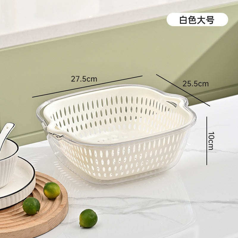 Personalized double-layer sink drain basket six-piece set kitchen living room for home fruit washing plate casual vegetable basket