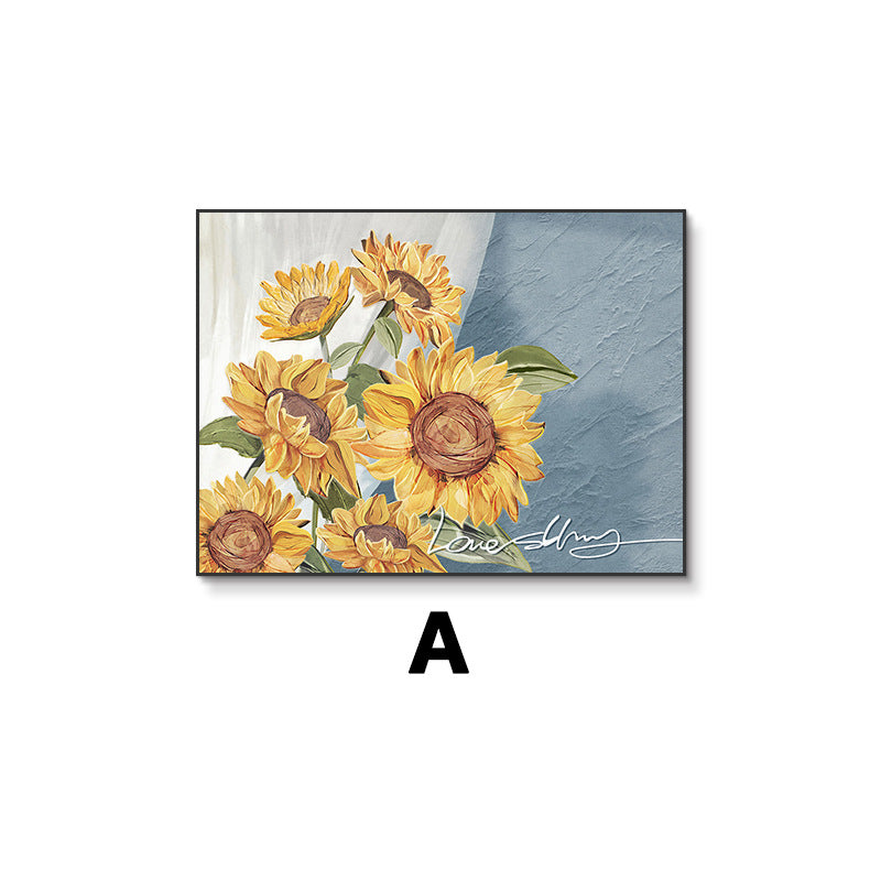 Nordic sunflower restaurant meter box decorative painting living room occlusion box power supply mural switch main switch box hanging painting