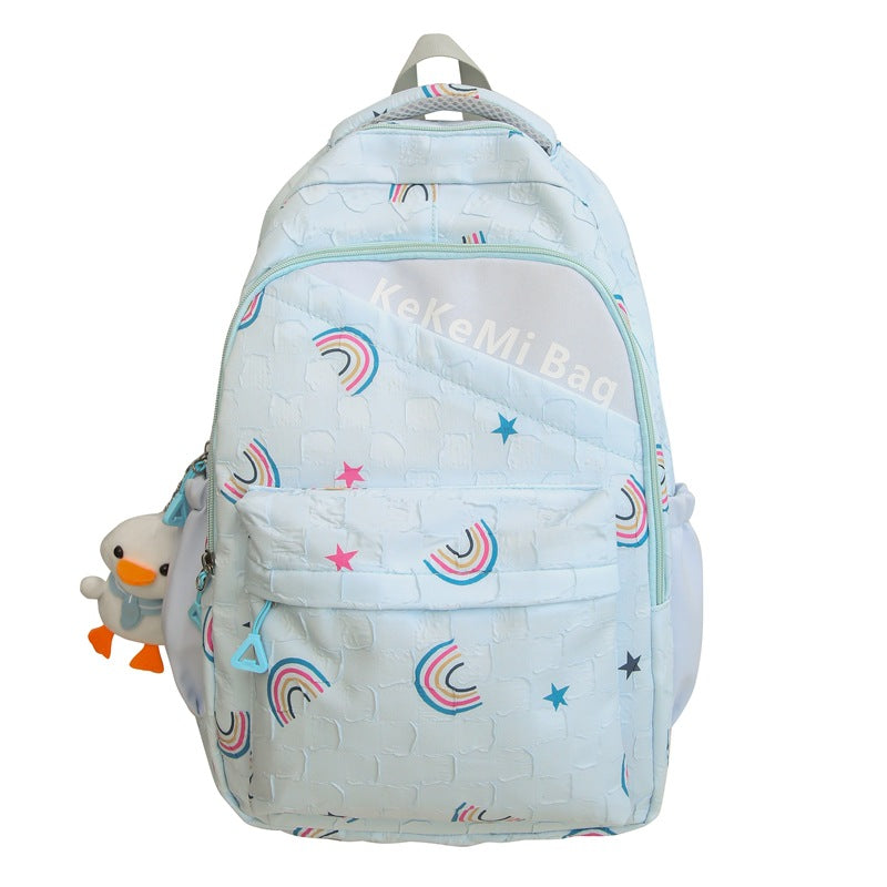 School bag, junior high school girls' new large-capacity cute girl backpack, primary school students in grades 5 to 9 to reduce the burden of backpacks