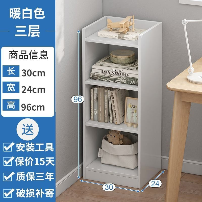 Bookshelf storage rack floor-standing simple for home multi-layer living room cabinet storage cabinet narrow slit small bookcase wall storage