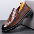 Genuine leather shoes men's shoes new arrival slip-on formal wear live cross-border hand-grab pattern breathable business casual slip-on leather shoes