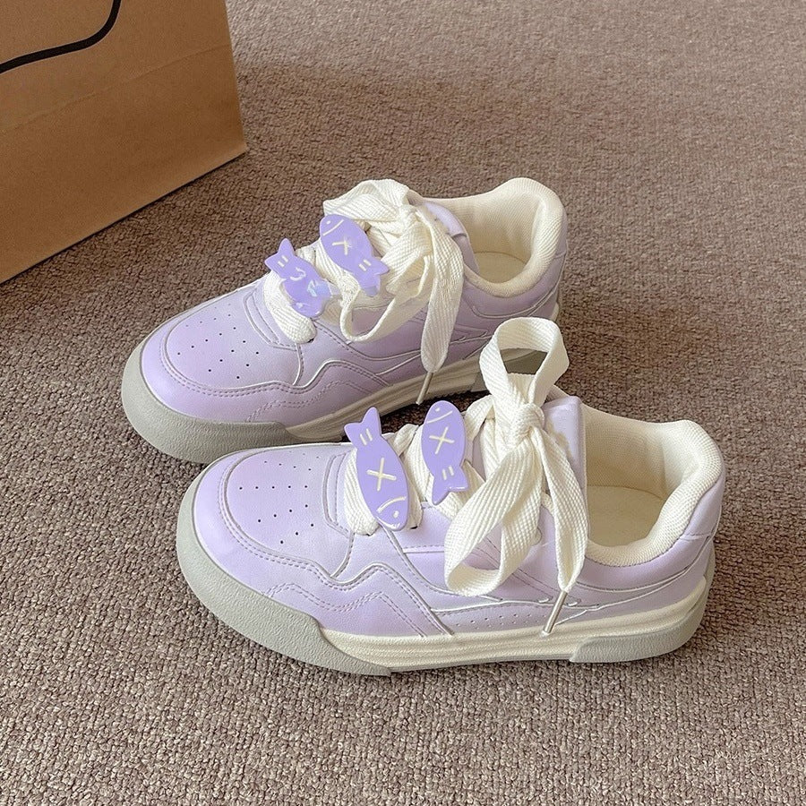 Niche style design fleece-lined cartoon sneakers for women 2026new arrivalwintereasiest for matchthick solewhite shoesheattechcasual shoes