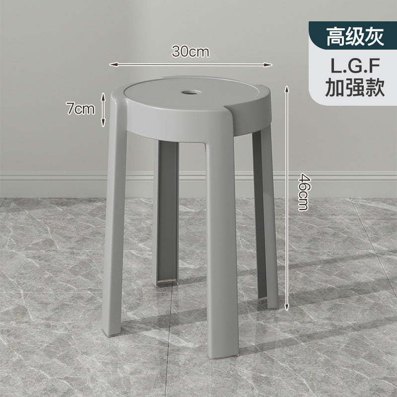 Popular plastic stool for home stackable thickened high stool windmill round plastic stool casual restaurant spare dining table and chairs