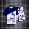 european and american men's short-sleeved and shorts sets, casual sportswear sets, 3d printed cross-border bestsellers
