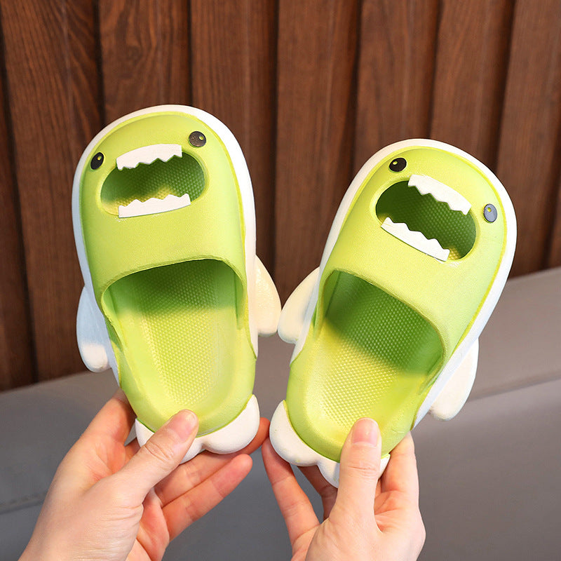 2023 new shark kids' slippers - wholesale anti-slip cartoon sandals for boys, girls, babies, summer home, bathroom, and bath use