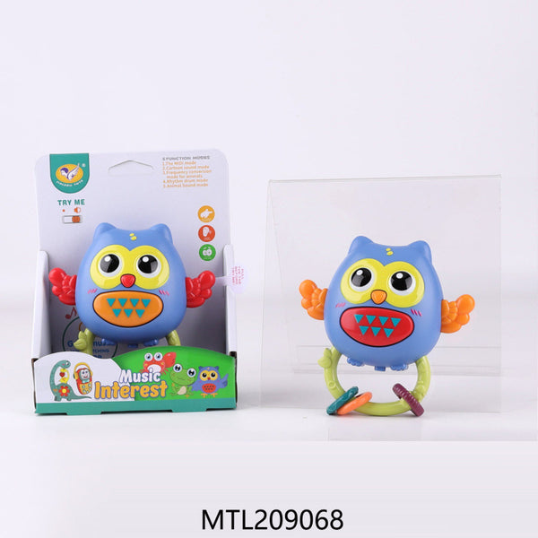 Cross-border export Montessori early childhood education newborn cartoon music mobile phone rattle soothing hand-held rattle baby toy