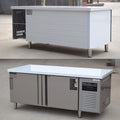 Stainless steel refrigerated work table - ideal for bubble tea shops, bars, and restaurants - horizontal freezer/refrigerator combination
