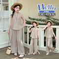 Girls' summer outfit : trendy and stylish kids' tank top and loose-fit casual pants set - sleeveless summer wear for older girls
