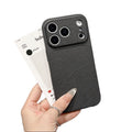 Instantly transform your phone with this minimalist, lambskin-textured iphone 17 pro max case. featuring a large viewing window and drop-proof protection, it's also compatible with iphone 11