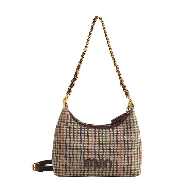 Underarm contrast color casual small square bag women's 2025 spring new korean style retro fashion large capacity commuter shoulder bag