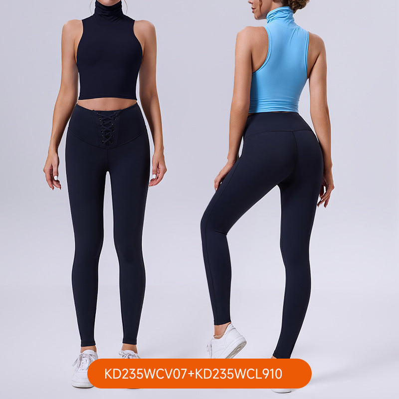 Autumn new eco-friendly biodegradable activewear yoga set - slimming, beautiful back, women's fitness top and bottom set
