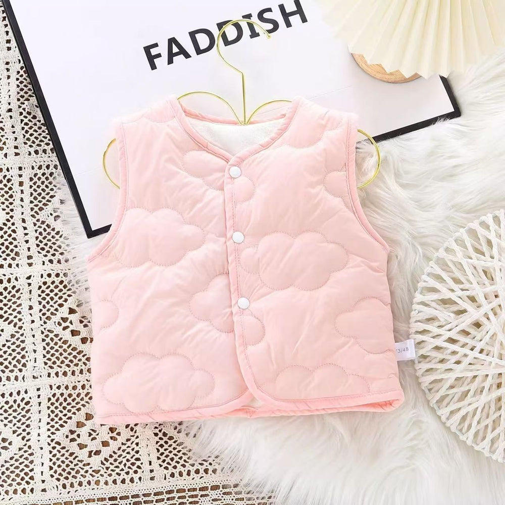 Kids' autumn/winter toddler girl's medium-thick vest, outdoor waistcoat, new infant girl's warm winter vest
