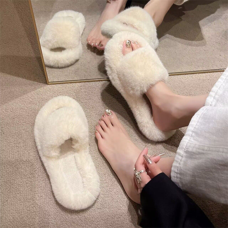 Influencer-approved fuzzy slippers for women - new autumn 2023 collection: fairy-tale style, soft sole, comfortable for home, plus size available, perfect for pregnancy